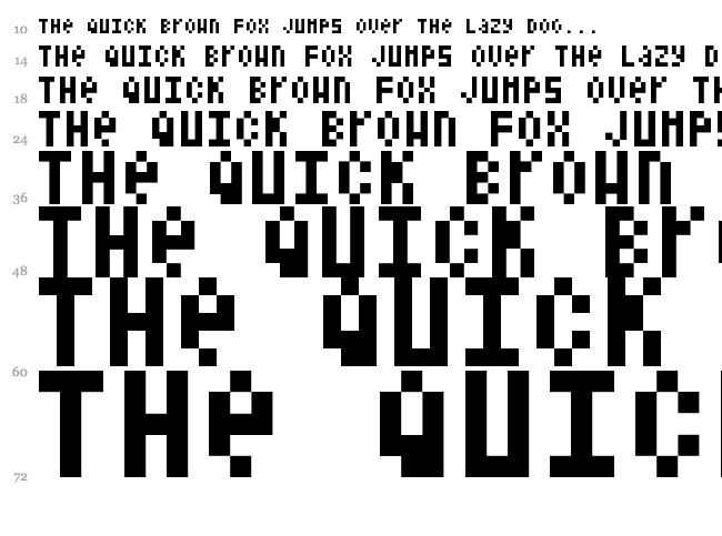 Shelter Code font waterfall